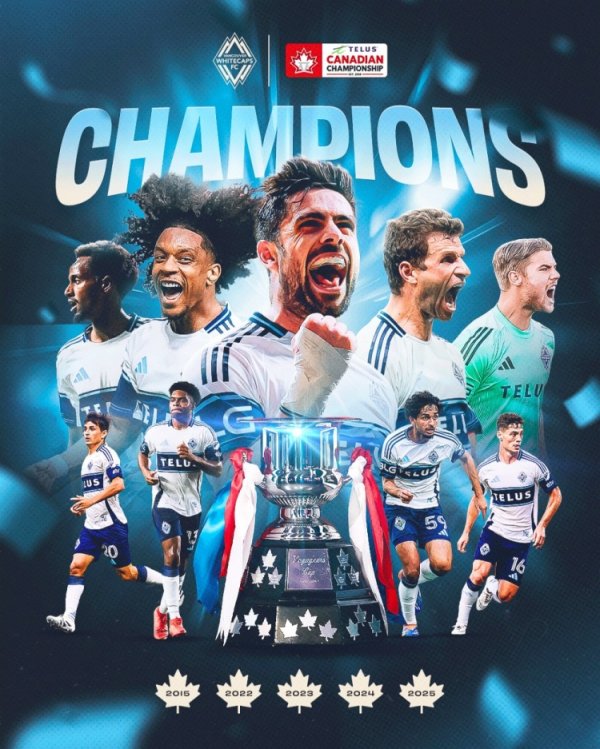 温哥华白浪4-2打败温哥华FC，第5次问鼎加拿大冠军杯🏆