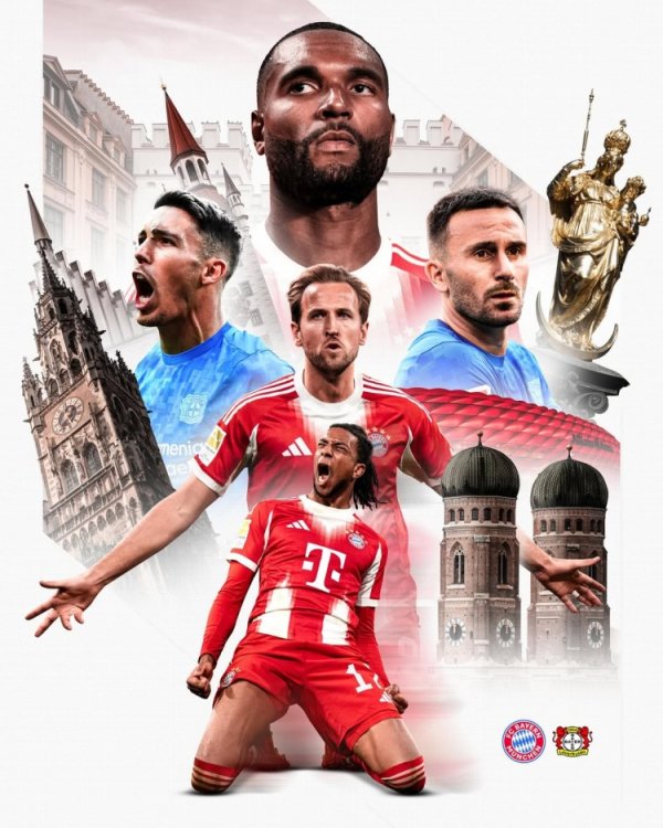 拜仁发布对阵勒沃库森海报：凯恩、奥利塞、若纳坦-塔出镜