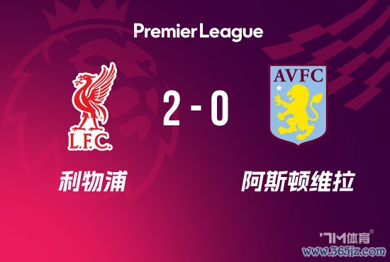 利物浦2-0维拉暂升第3 萨拉赫连场破门大马丁站立