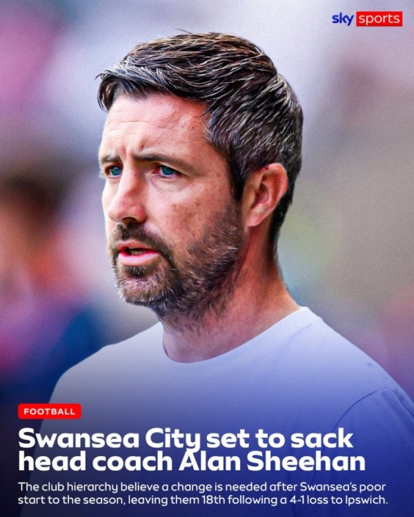 英冠第18位，天外：斯旺西准备解老板讲明艾伦·希恩