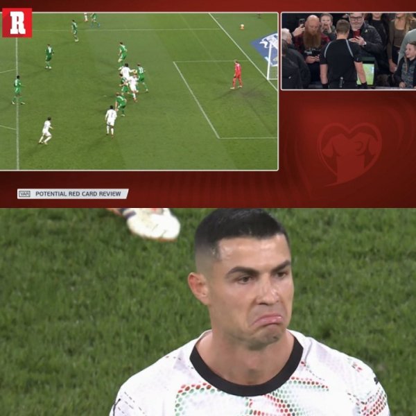 国度队活命初度染红！C罗肘击被罚下，吃到作事活命第13张红牌