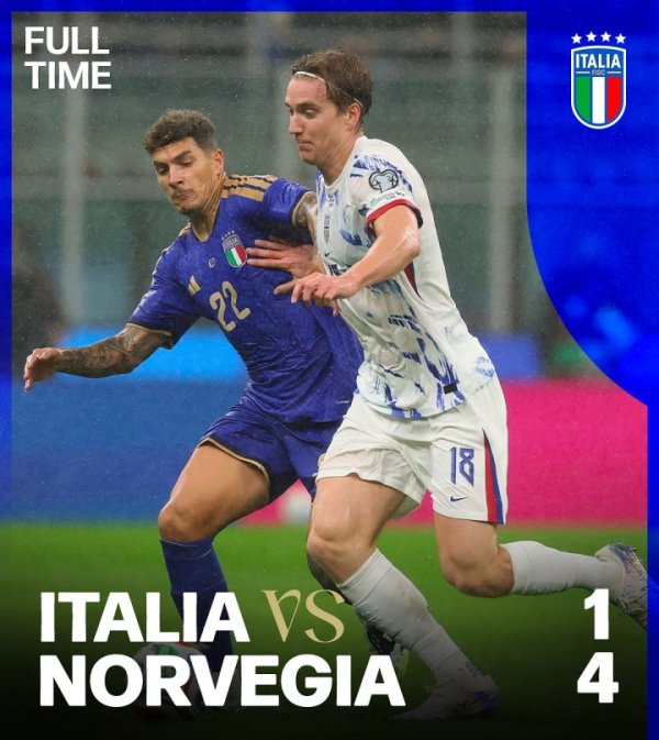 金玉其外…意大利FIFA排第9+身价寰球第5，却2次惨败挪威无缘纵贯